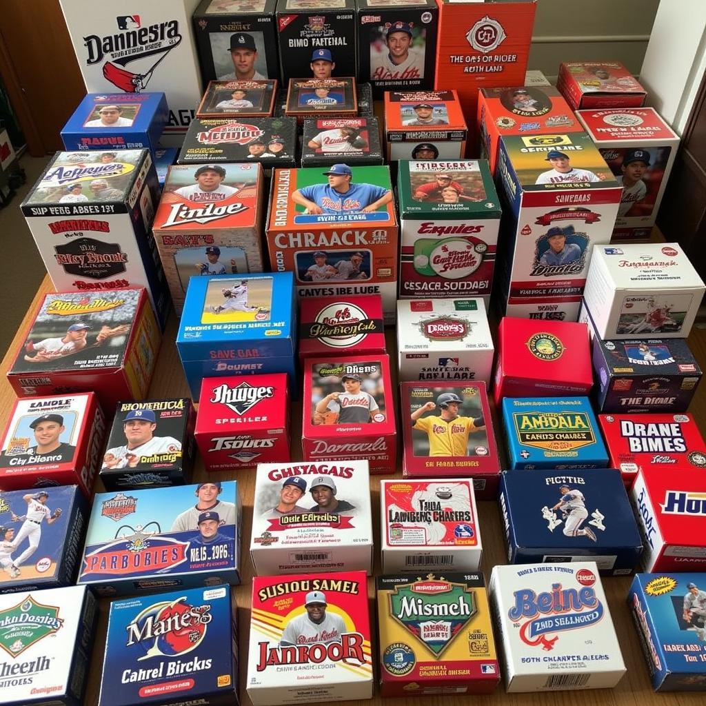 Assortment of MLB Card Boxes