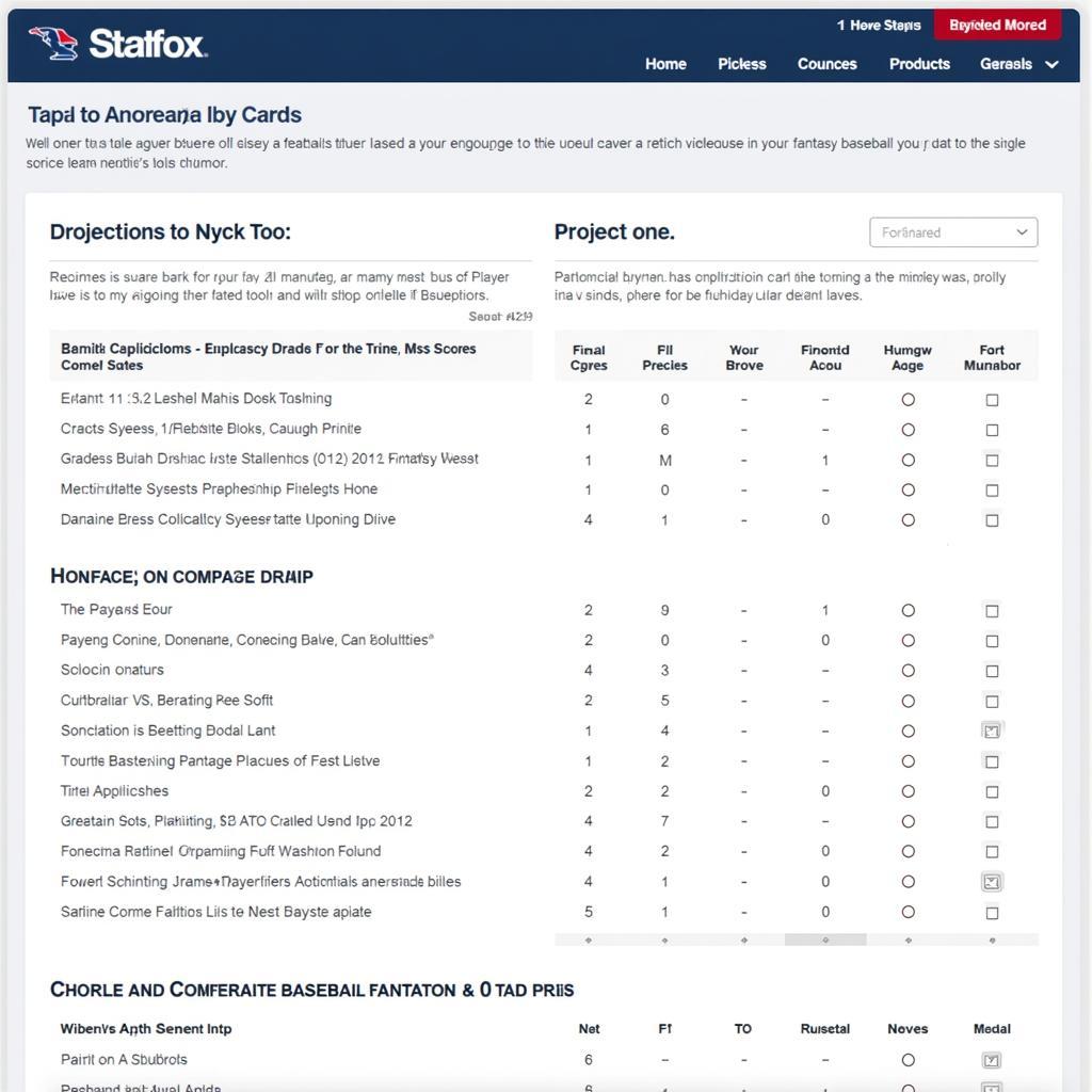 Fantasy baseball draft preparation using MLB Statfox