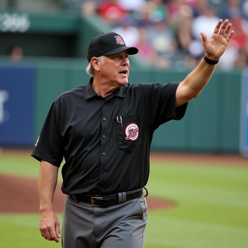 MLB Umpire Making a Call on the Field