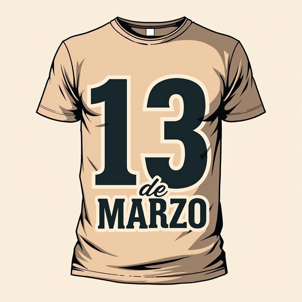 Modern and Stylish 13 de Marzo T-Shirt Design