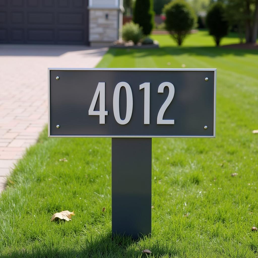 Modern Aluminum Lawn Address Plaque