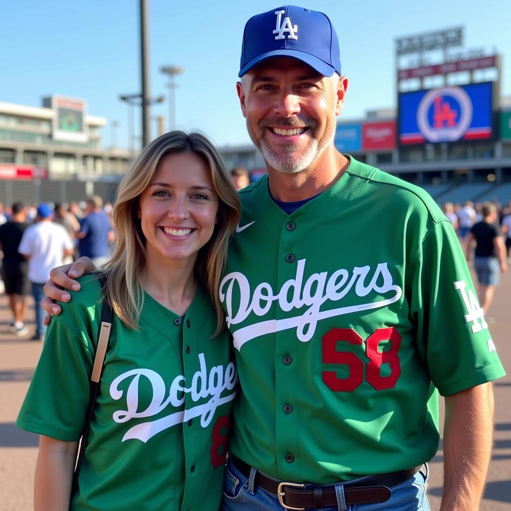 Dodgers Fan in Green