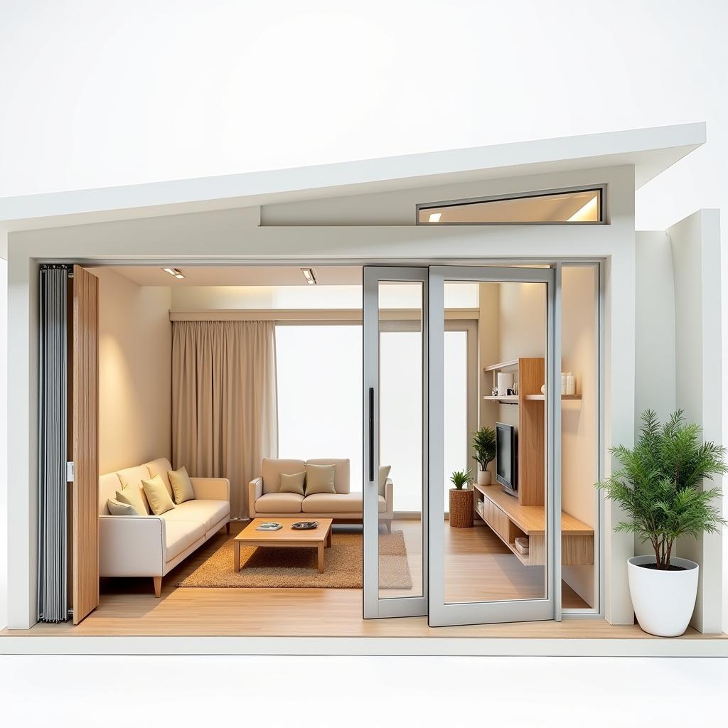 Modern Dollhouse with Sliding Doors