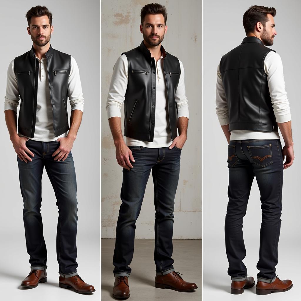 A contemporary take on the Matt Dillon vest style