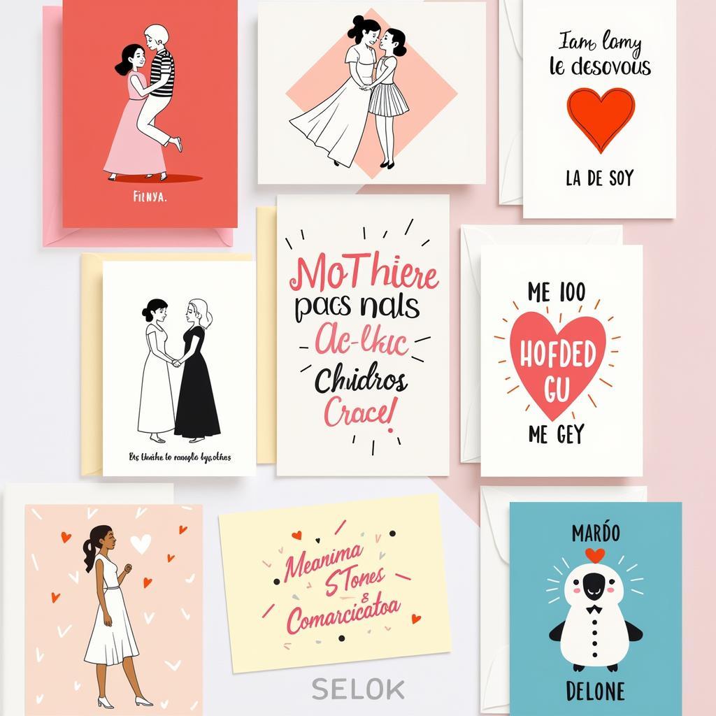 Modern Mother's Day Cards with Spanish Greetings