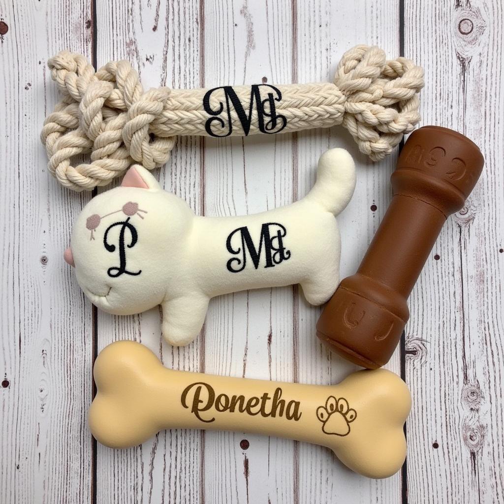 Variety of Monogrammed Dog Toy Options