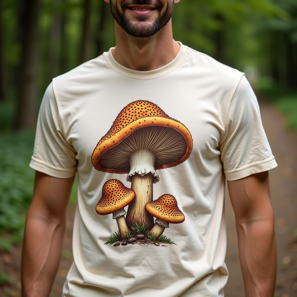 Man wearing a stylish morel t-shirt