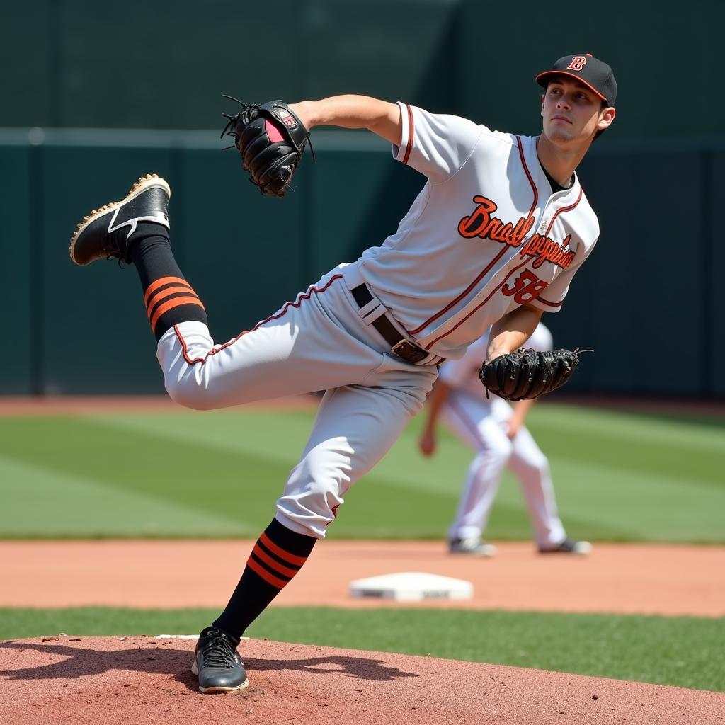 Baseball Pitcher in Action