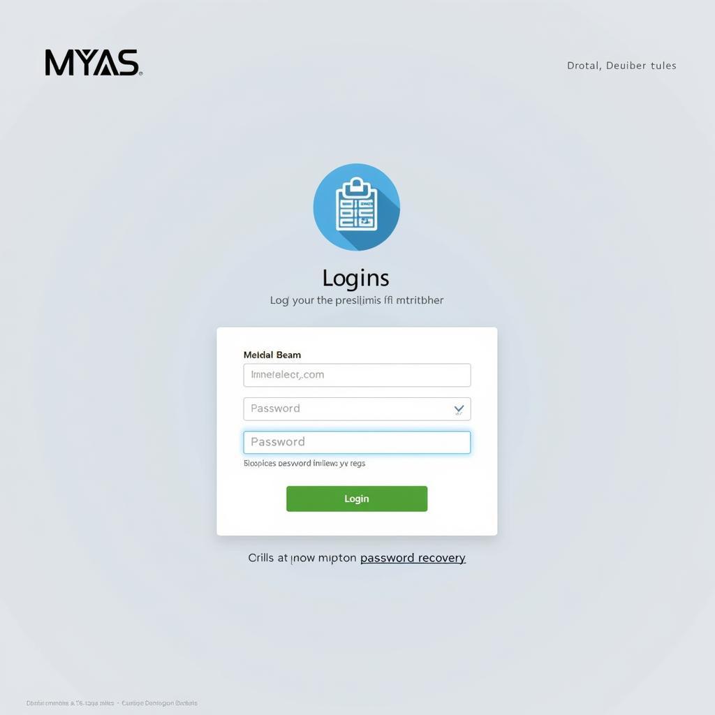 MYAS Portal Login Screen