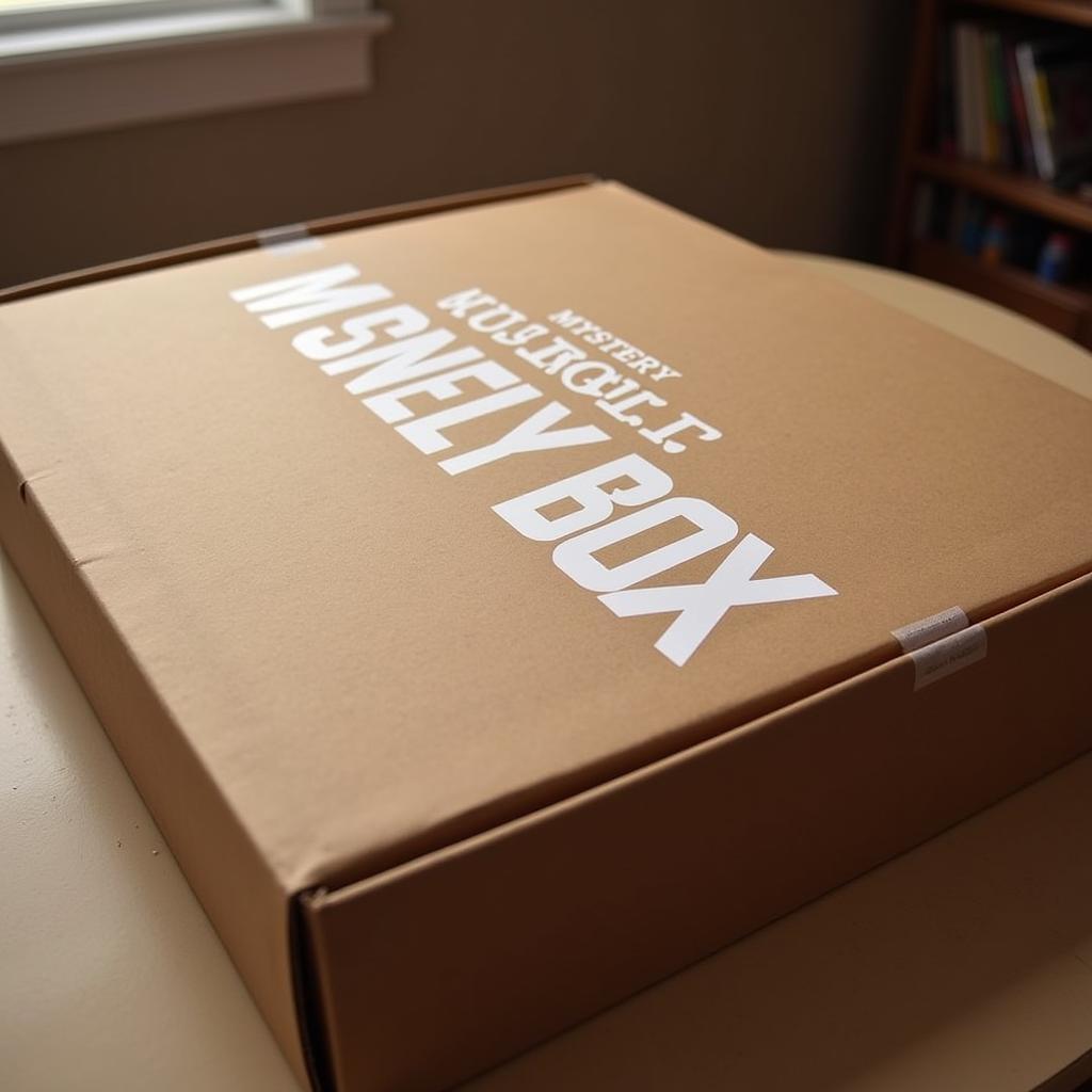 Mystery baseball jersey box on a wooden table