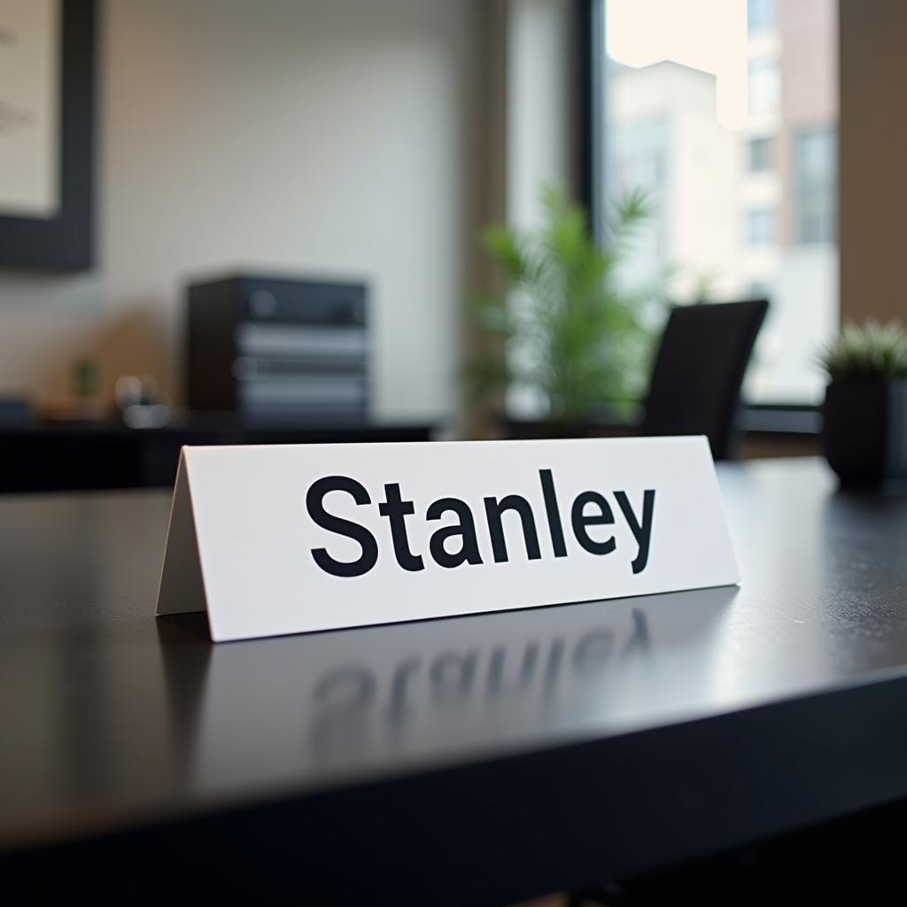 Personalized Name Plate on Desk