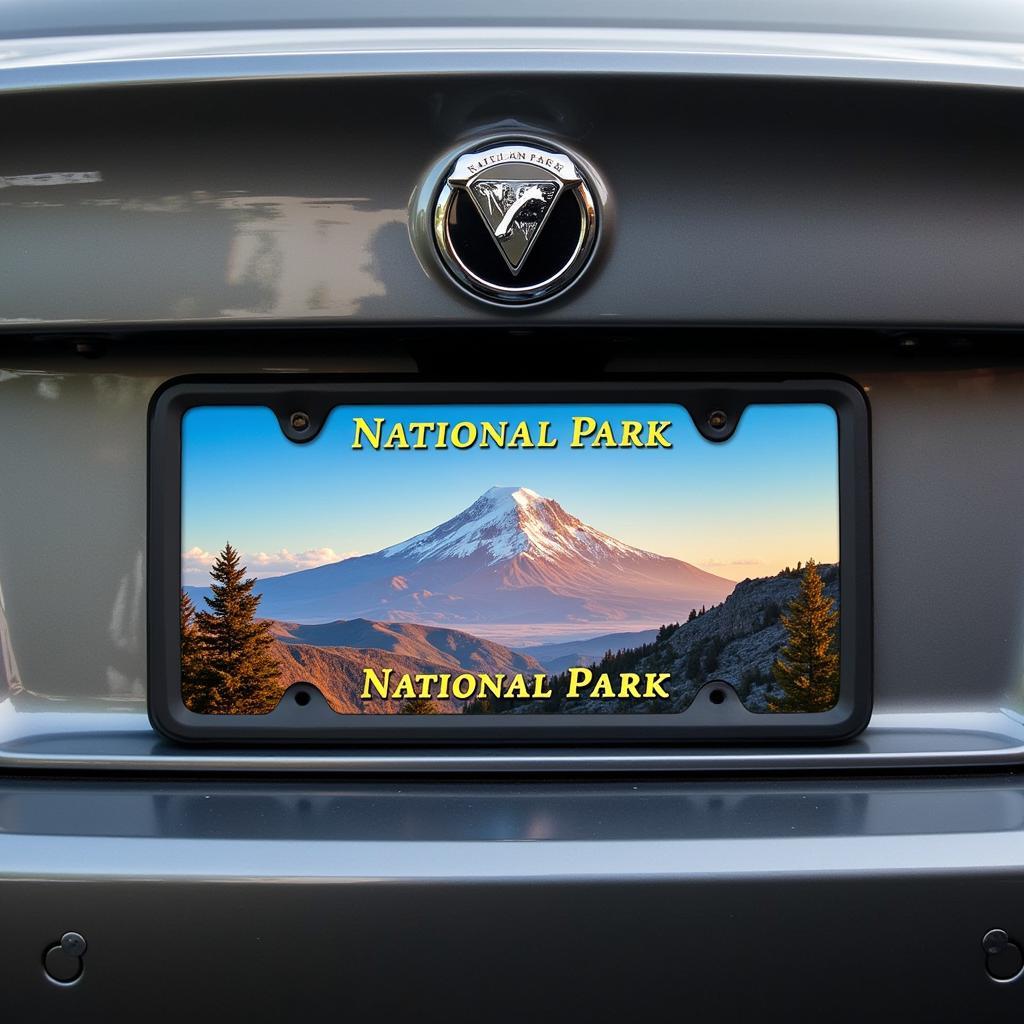 National Park License Plate Frame on a Car