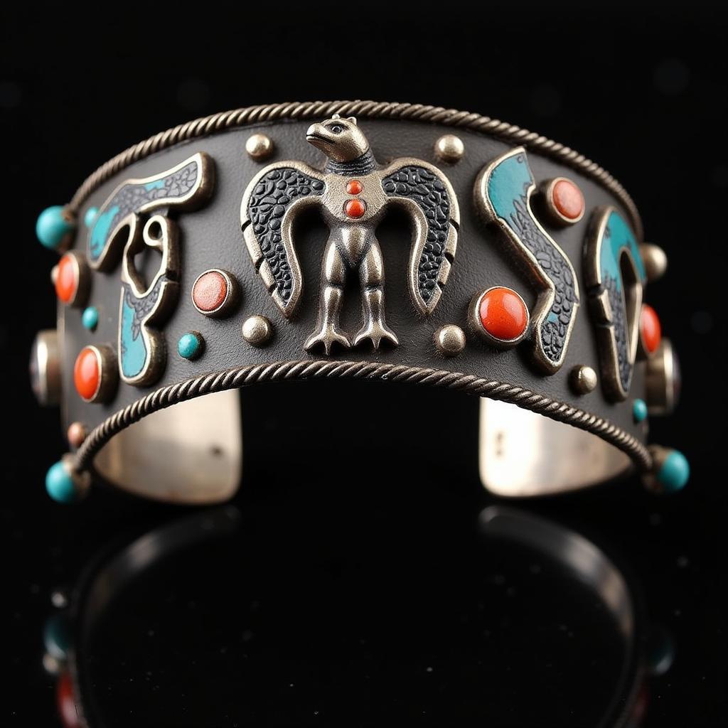 Native American bracelet with cultural symbols