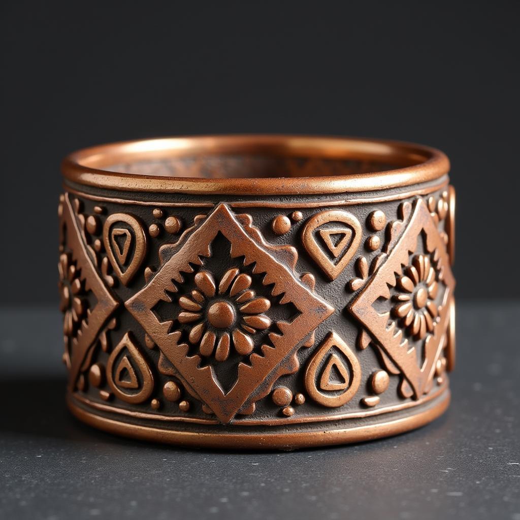 Intricate designs on a Native American bracelet