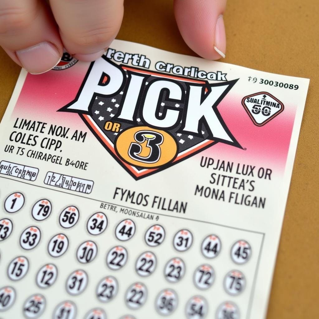 North Carolina Pick 3 Lottery Ticket