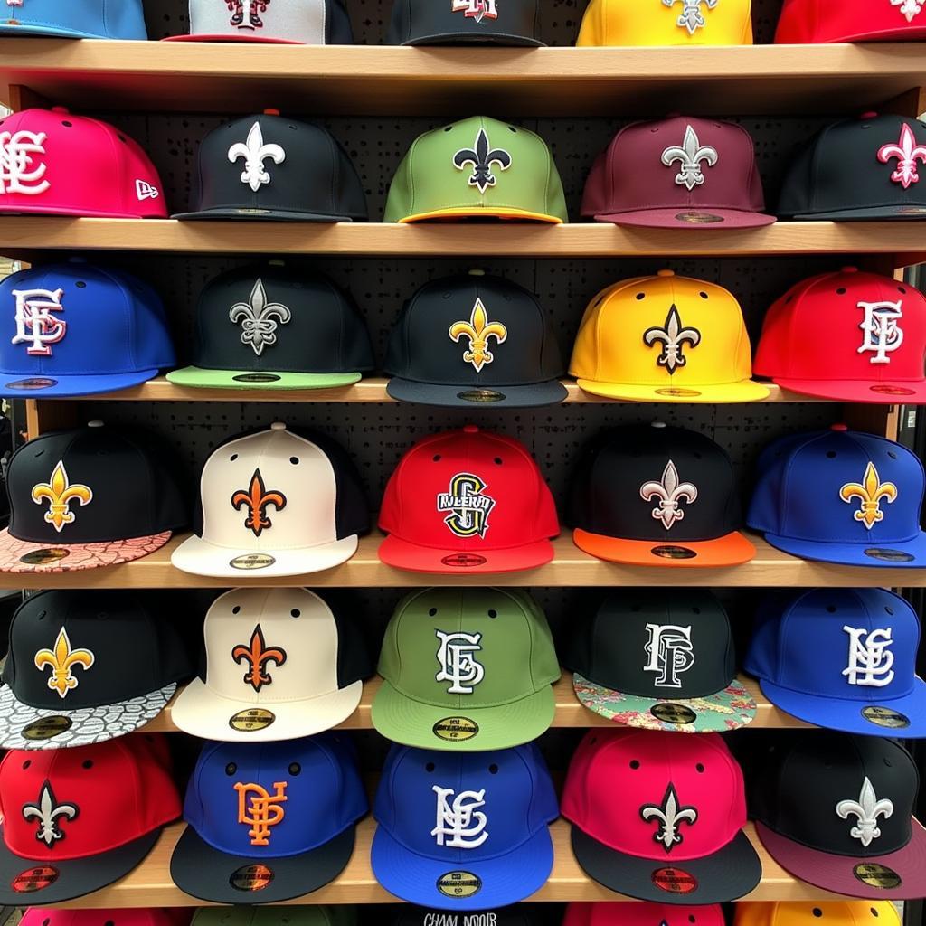 New Orleans Baseball Hats on Display