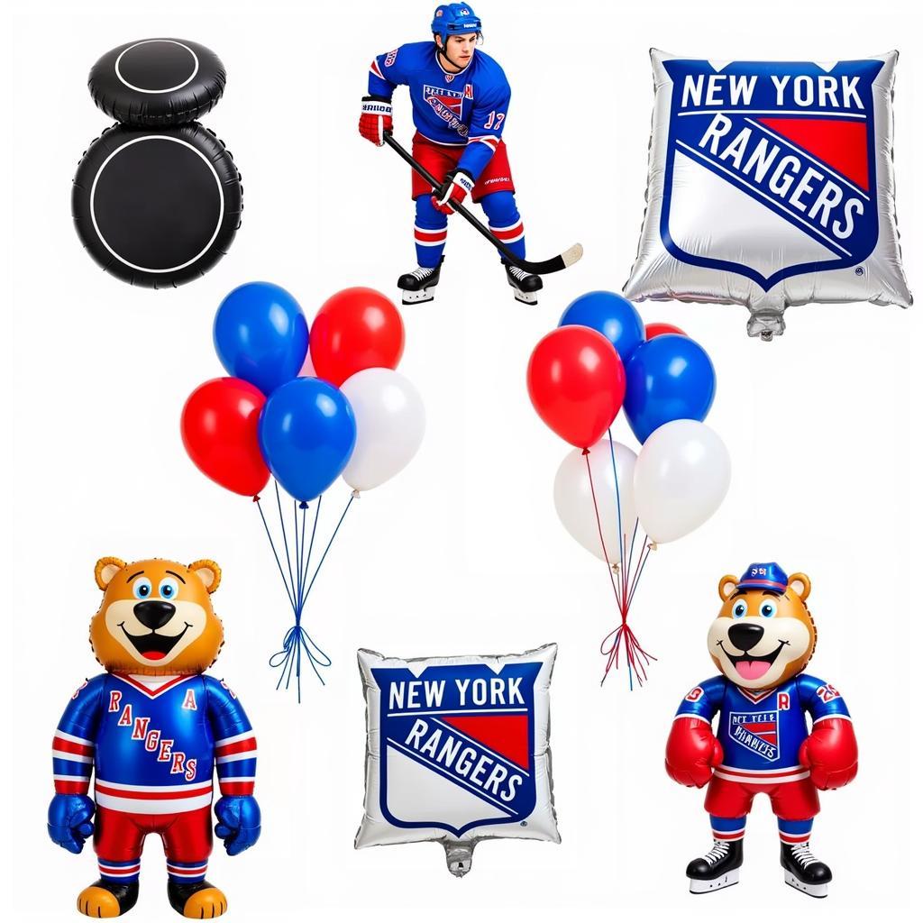 Different types of New York Rangers balloons