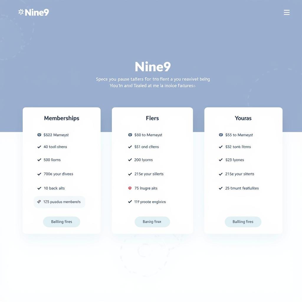 Nine9 Membership Options