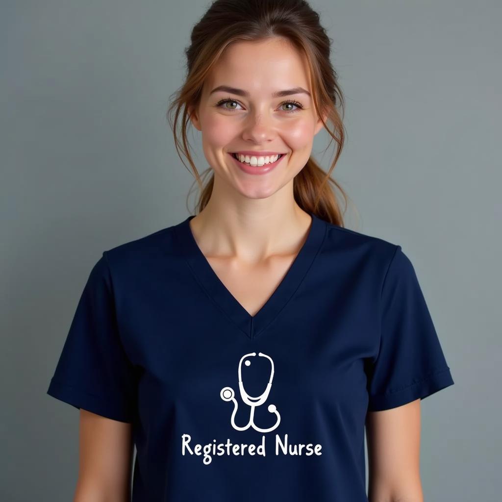 Nurse Wearing a T-Shirt with Stethoscope Graphic