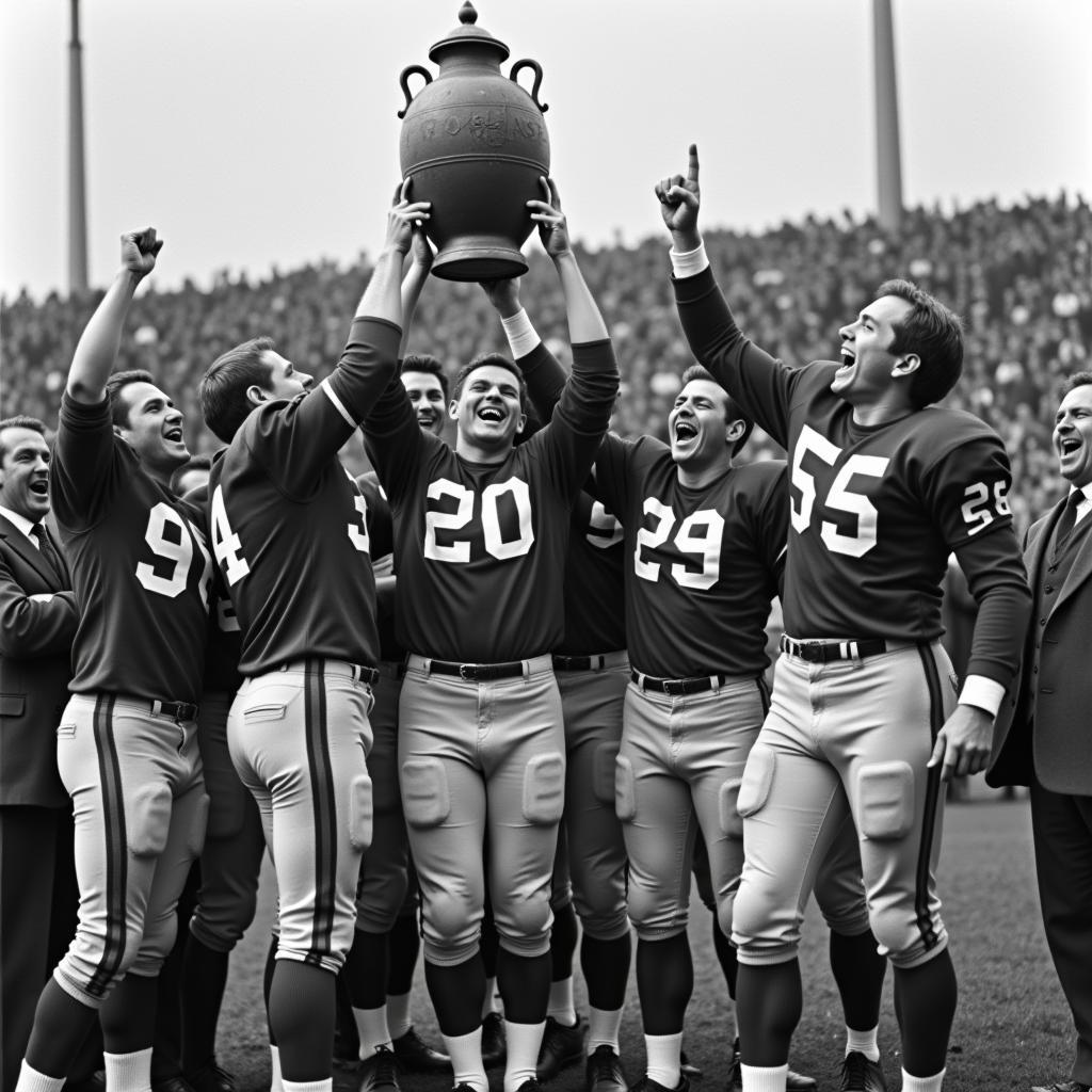 NY Giants Celebrating with the Urn