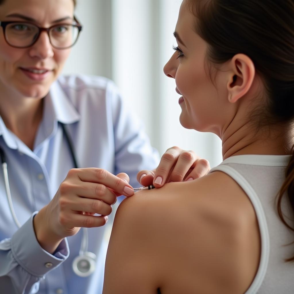 Woman receiving O-Shot procedure in Atlanta