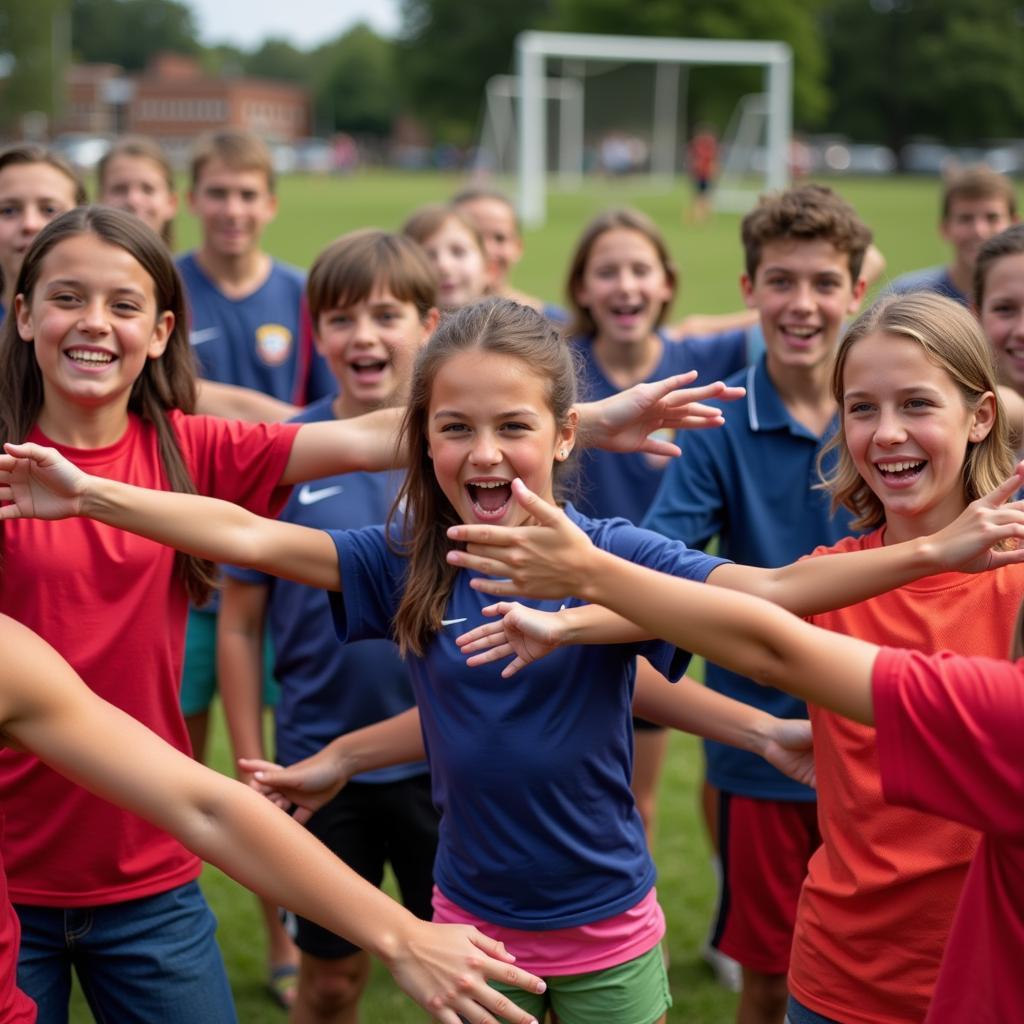 Campers participate in team-building activities at Oak Lawn Summer Camp