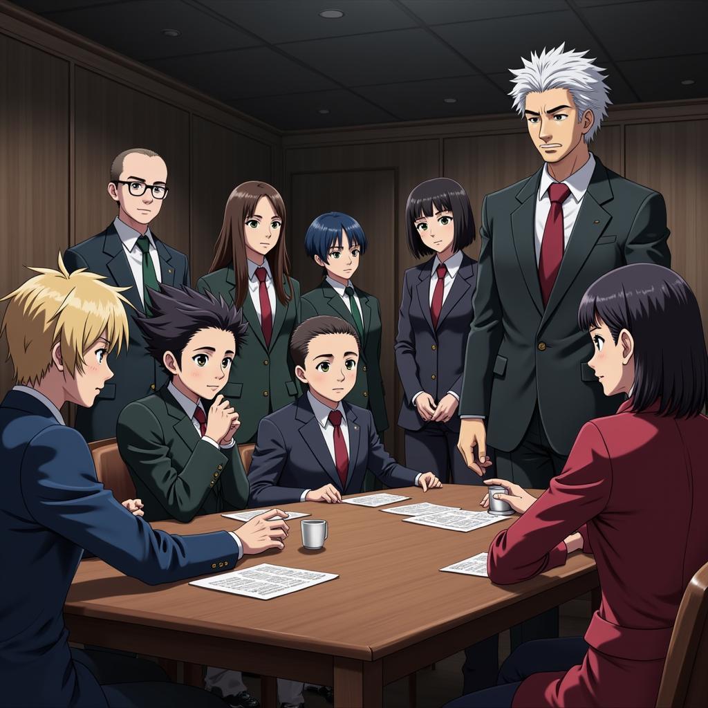 One Punch Man Hero Association meeting