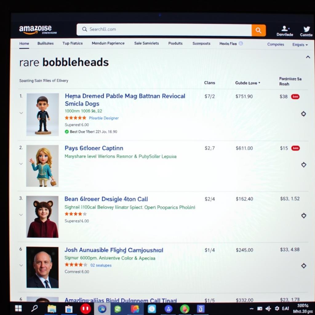 Searching for bobbleheads on online marketplaces