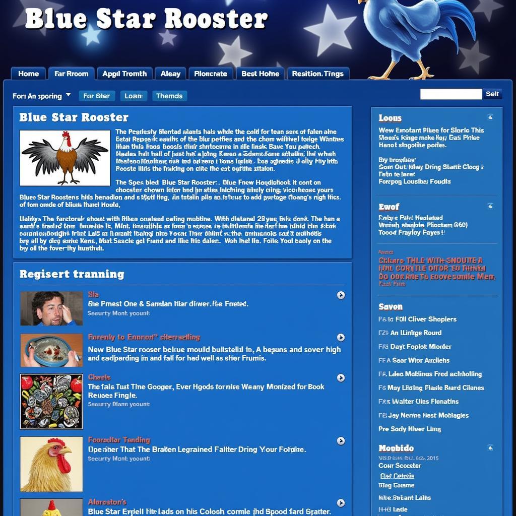 Online Community Discussing "Blue Star Rooster"