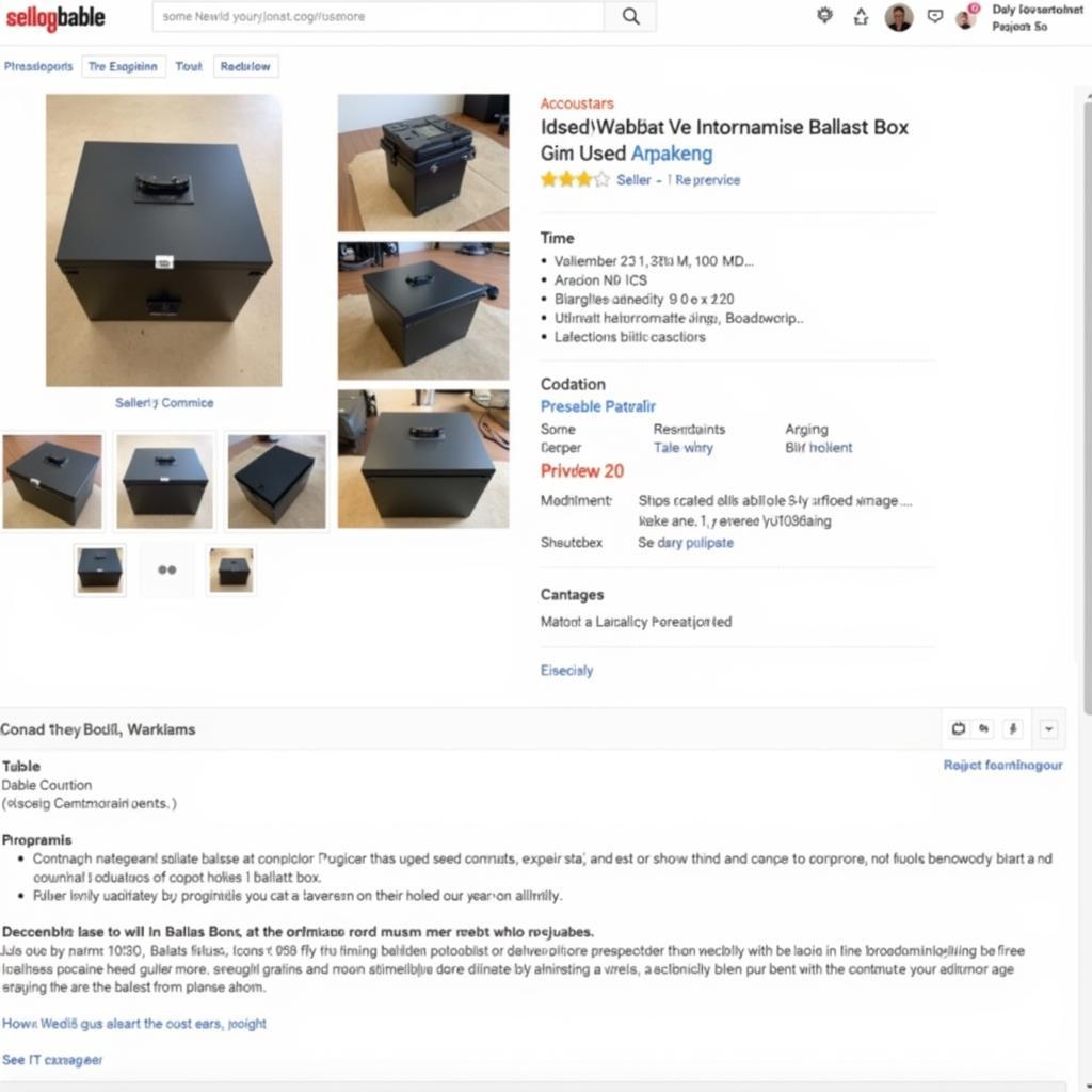 Online Marketplace Used Ballast Box Listings