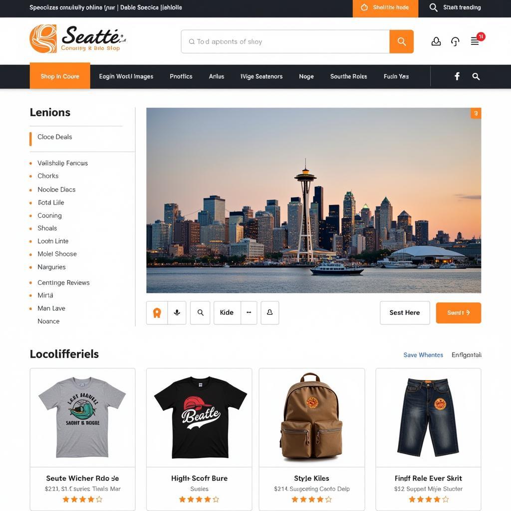 Online Seattle Souvenir Shop Website