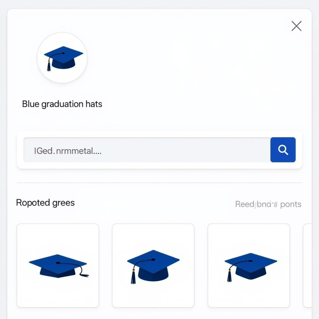 Searching for blue graduation hats online