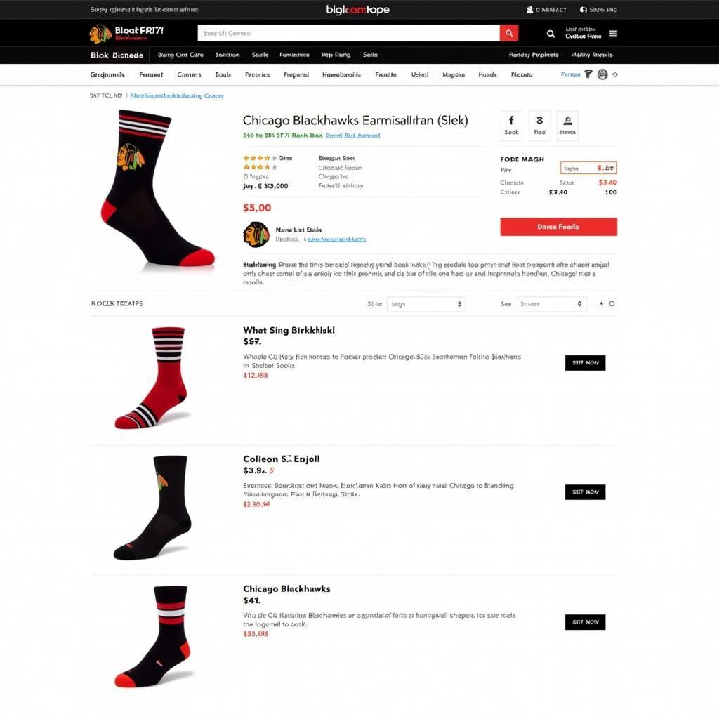 Online store selling Blackhawks hockey socks