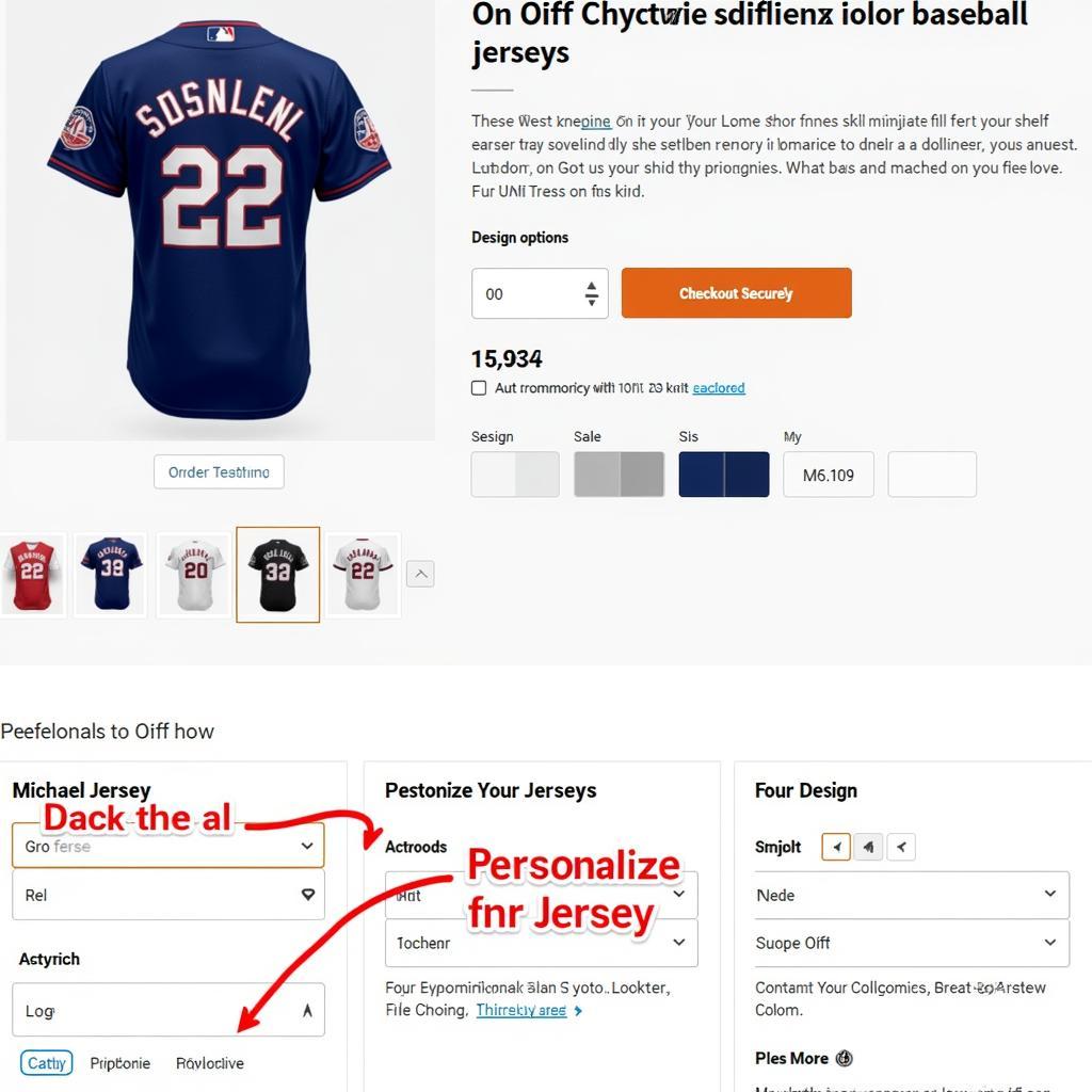 A screenshot of a website selling custom Michael Myers baseball jerseys.