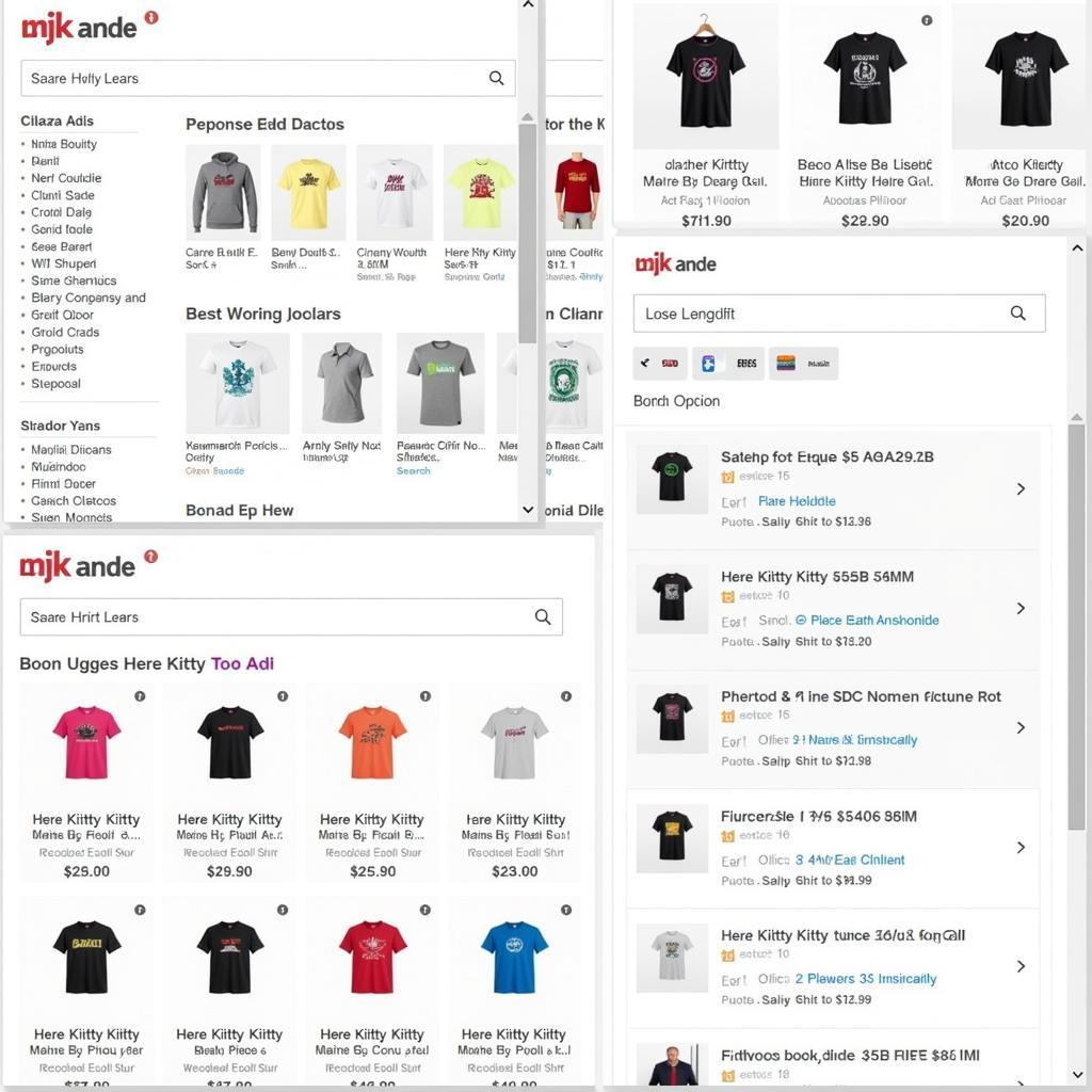 Online stores selling "Here Kitty Kitty" shirts