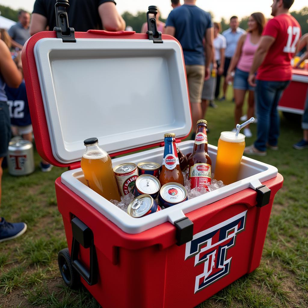 Open Cooler at a Tailgate Party