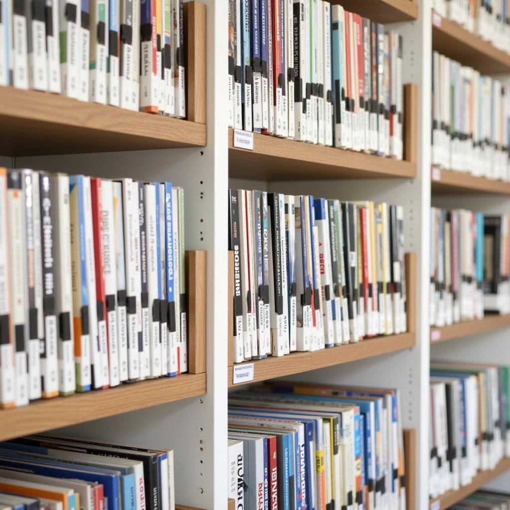 A well-organized poster storage rack