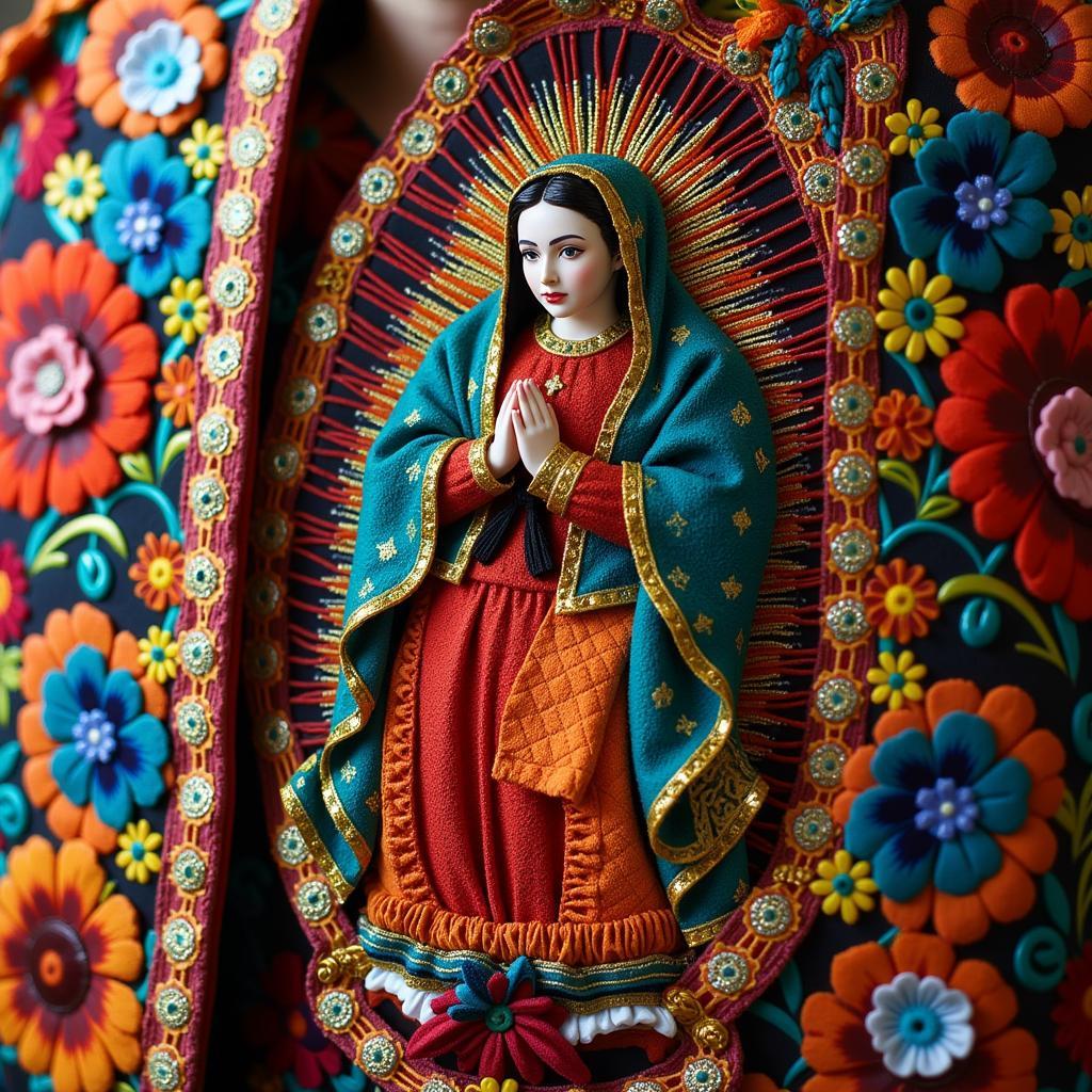 Traditional Tilma Depicting Our Lady of Guadalupe