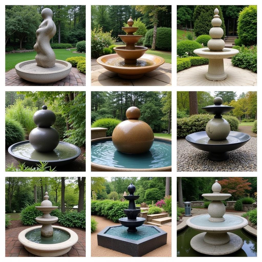 Outdoor Ball Fountain Styles and Garden Settings