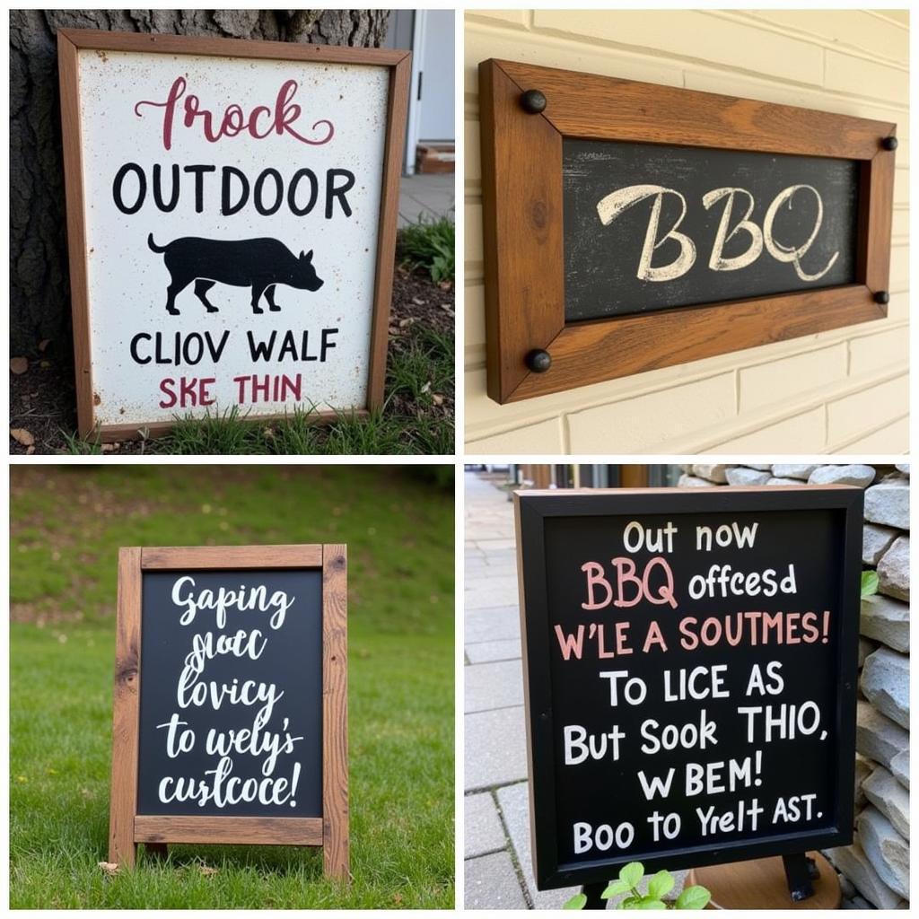 Outdoor BBQ Signs in Different Styles