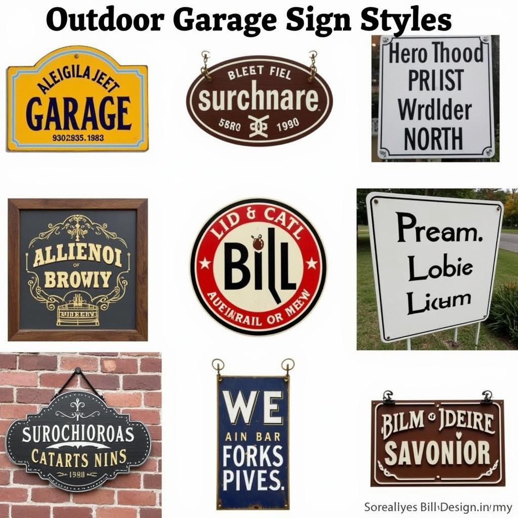 Different Styles of Outdoor Garage Signs