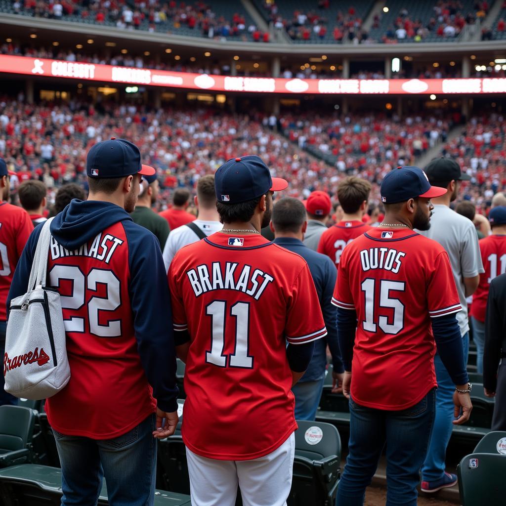 Fans Wearing Outkast Braves Jerseys at a Game 