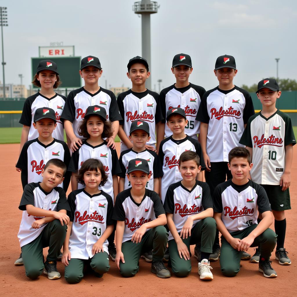 Palestinian Baseball Team Sporting Their Jerseys