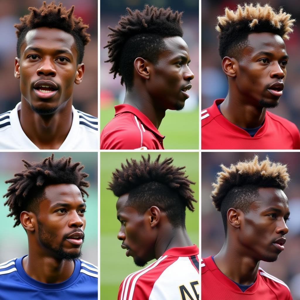 Paul Pogba showcasing different hairstyles