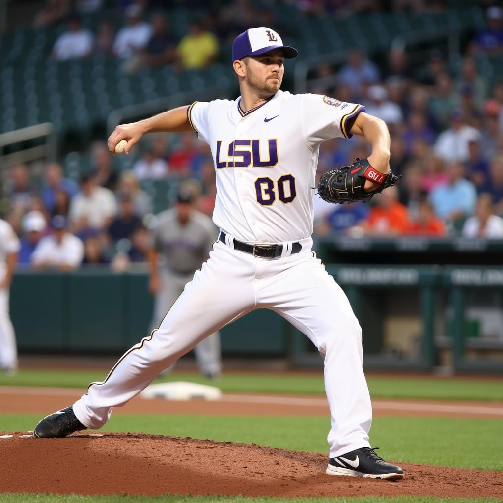 Paul Skenes LSU jersey pitching