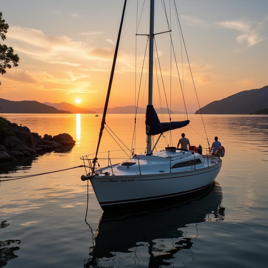 Pearson 27 at Anchor in a Tranquil Bay