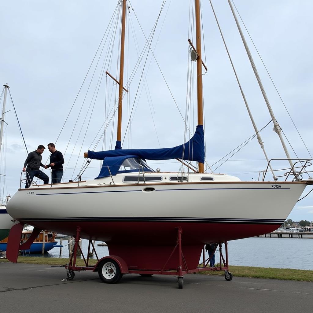 Pearson 27 Undergoing Routine Maintenance