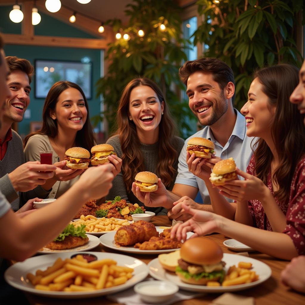 People Enjoying Sliders at a Party