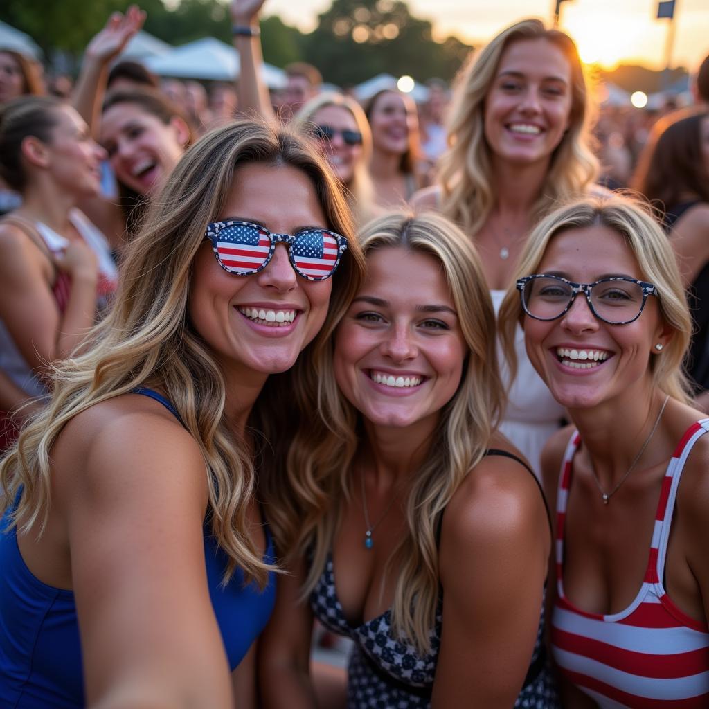 Confidently Sporting US Flag Contact Lenses at Events