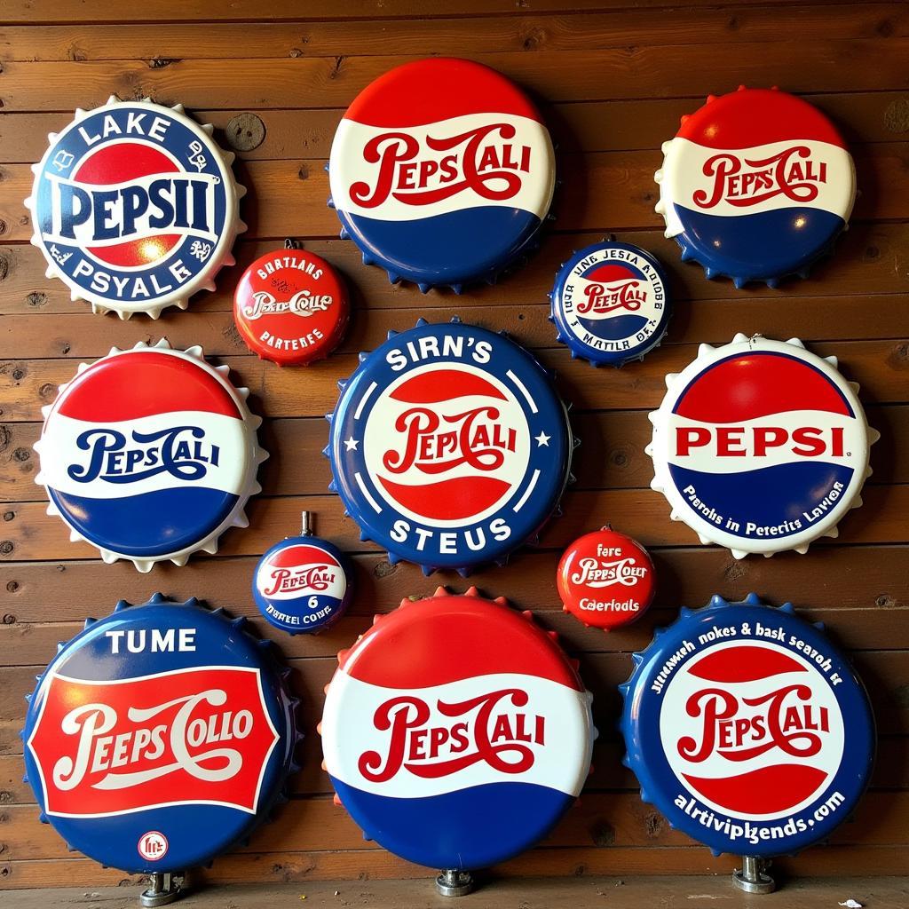 vintage Pepsi bottle cap sign collection